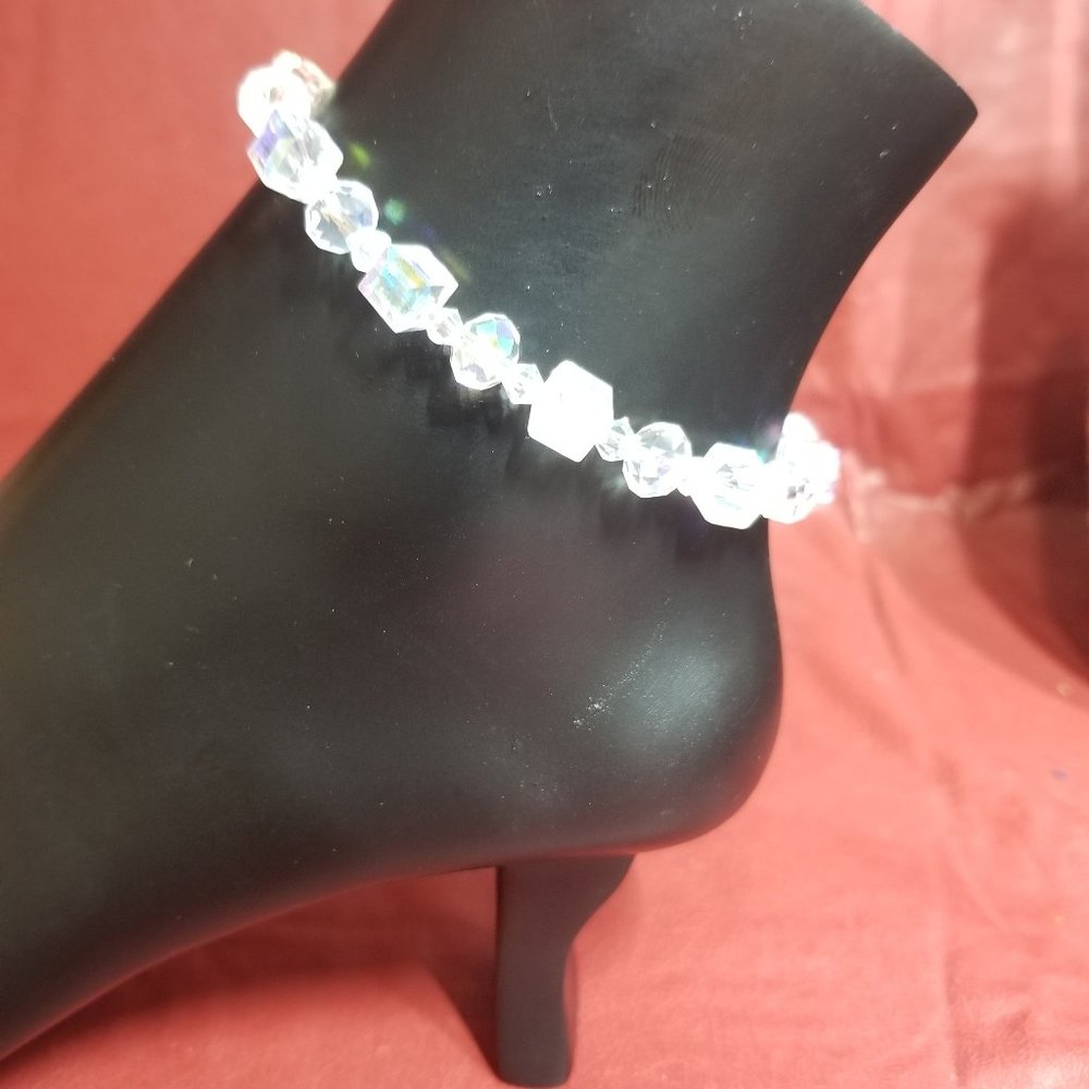 Irridescent Crystal Bracelet/Anklet - Picture 3 of 7